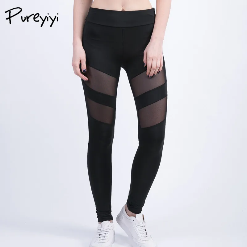 Pureyiyi Леггинсы для женщин женский черный Фитнес леггинсы Mujer спортивных