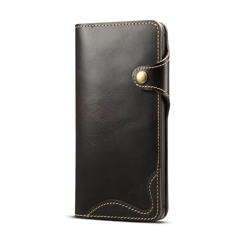 Black with Strap Коровья кожа натуральная кожа флип-Чехлы для huawei mate 20 чехол для делового телефона для huawei mate 20 Pro Чехлы для телефона Coque - Цвет: Black with Strap