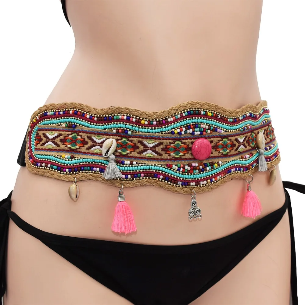 Винтажный экзотический ремень с кисточкой из смолы|Украшения для тела| |