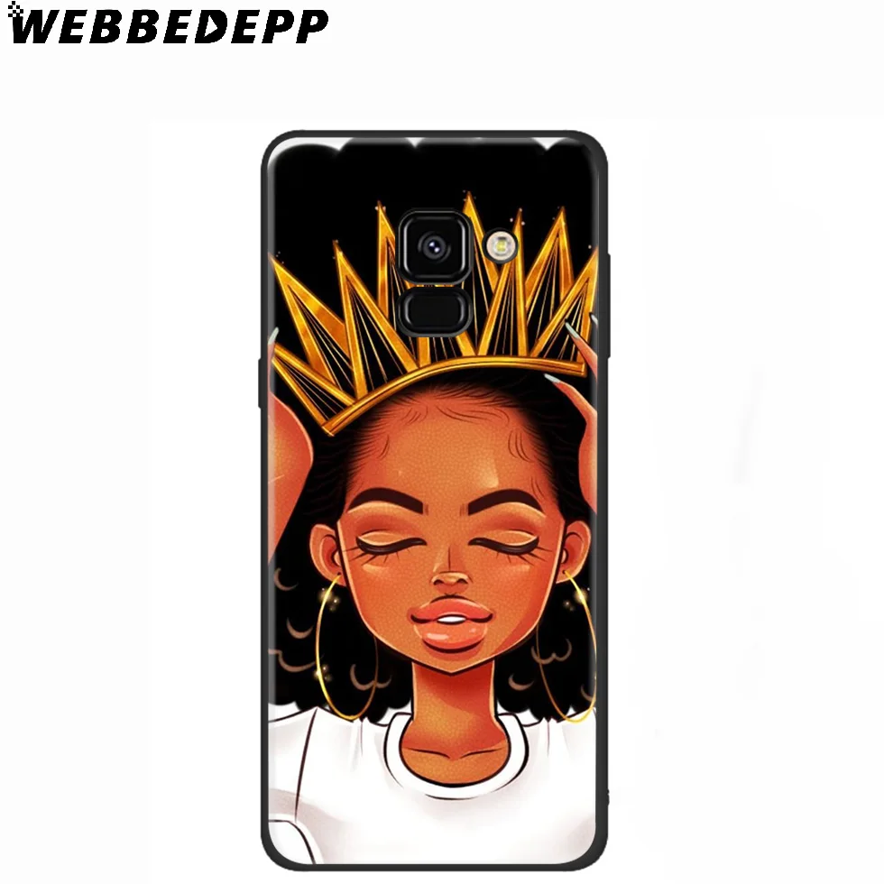 WEBBEDEPP черный афро Девушка Силиконовый чехол для Samsung Galaxy A3 A5 A6 A7 A8 A9 A10 A20 A30 A40 A50 A70 M10