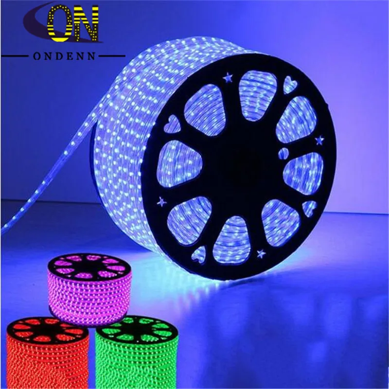 Светодиодная лента 100 м RGB 5050 110 В Гибкая Водонепроницаемая светодиодная с теплым
