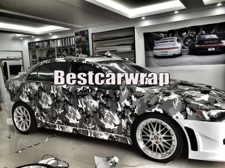 Матовая Арктическая камуфляжная виниловая пленка для стайлинга с безвоздушным