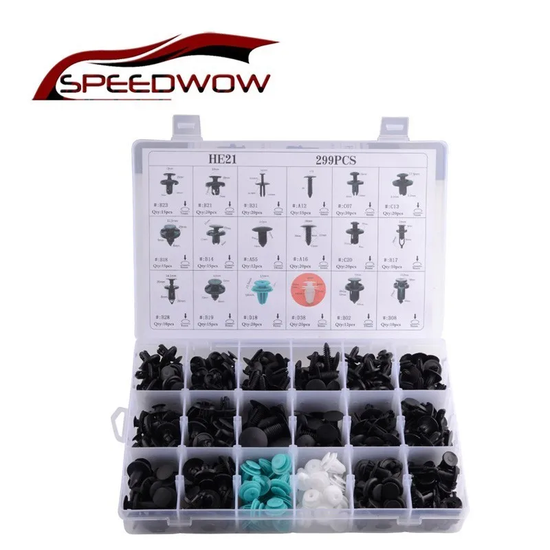 SPEEDWOW 299 шт. Автомобильные пластиковые заклепки Крепежные фиксаторы крыла