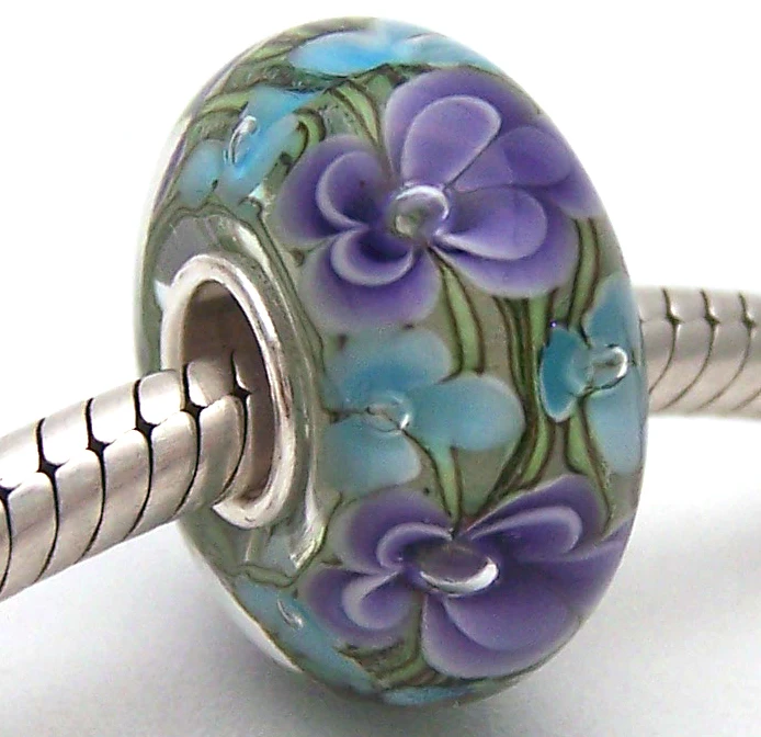 

JG868 100% S925 Sterling Silver Beads Murano Glass beads Fit European Charms Bracelet charms diy jewelry Lampwork GlassBeads