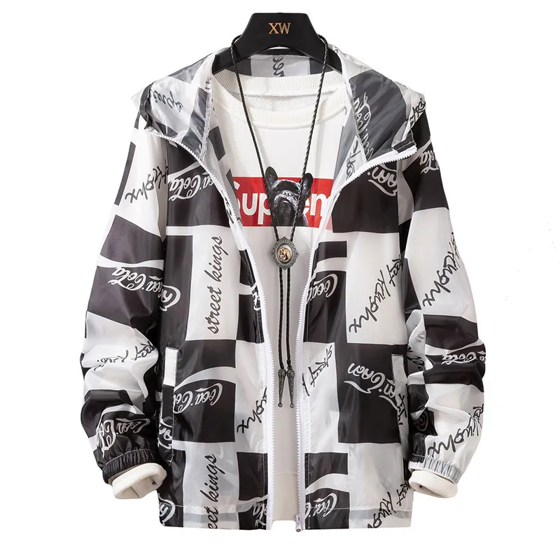 Уличная куртка с капюшоном мужская и женская пара кожи одежда 2019 лето новая