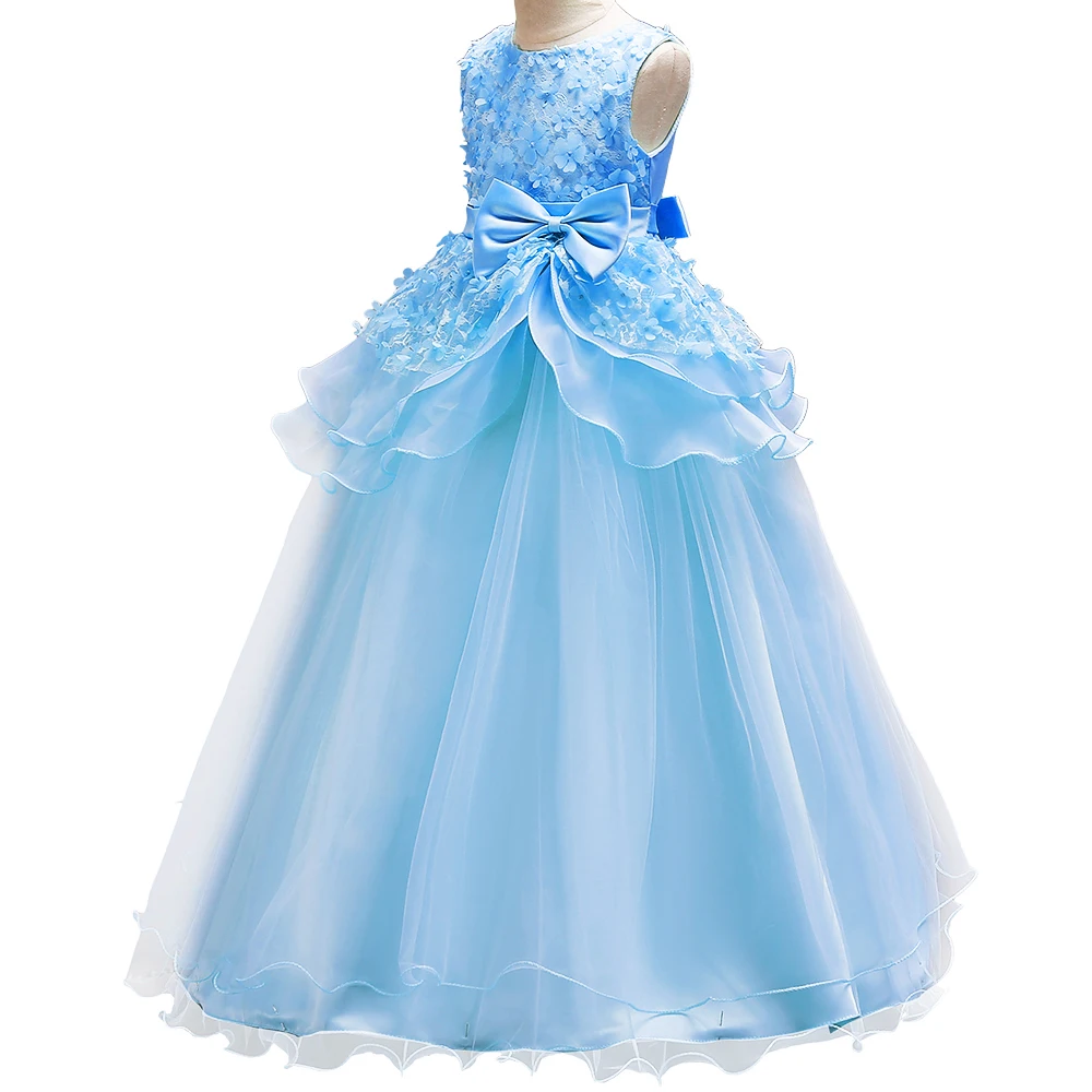 

BAOHULU Pretty Elegant Girls Lace Princess Dresses for Big Girls Teenagers Party/Evening Dresses Multi_layer Cotton yarn Dress