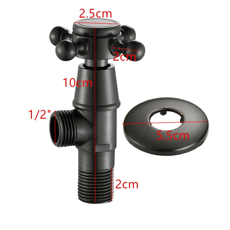 

Free shipping European style copper toilet angle valve black bronze 1/2"male x 1/2" male toilet faucet angle stop valve