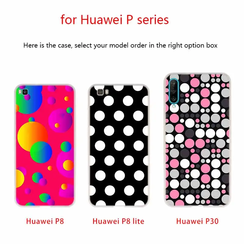 Red Black Gold Polka dots Silicone Coque Soft Case For Huawei P50 P40 P10 P20 P30 Lite Pro P Smart Z 2020 2019 Cover | Мобильные
