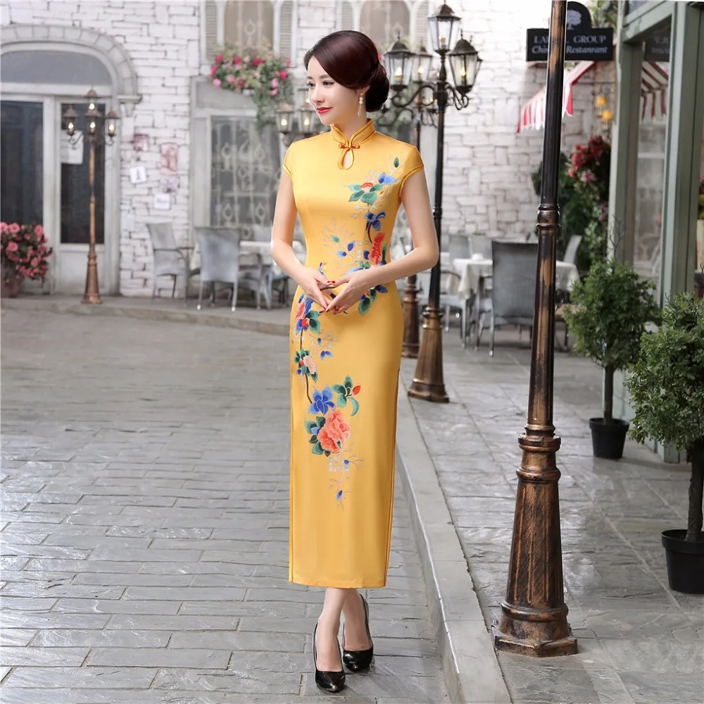 

Shanghai Story Chinese qipao summer dresses Chinese Cheong-sam Long Evening Dress retro dress