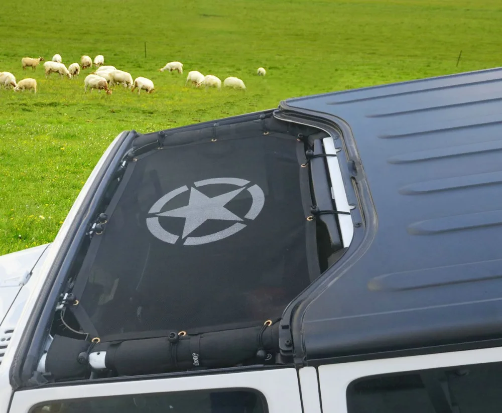 

New Bolaxin Upgraded Travel Roof Shade Net Top SunShade Cover UV Protection for 2 & 4 doors Jeep wrangler JK JKU 2007-2017
