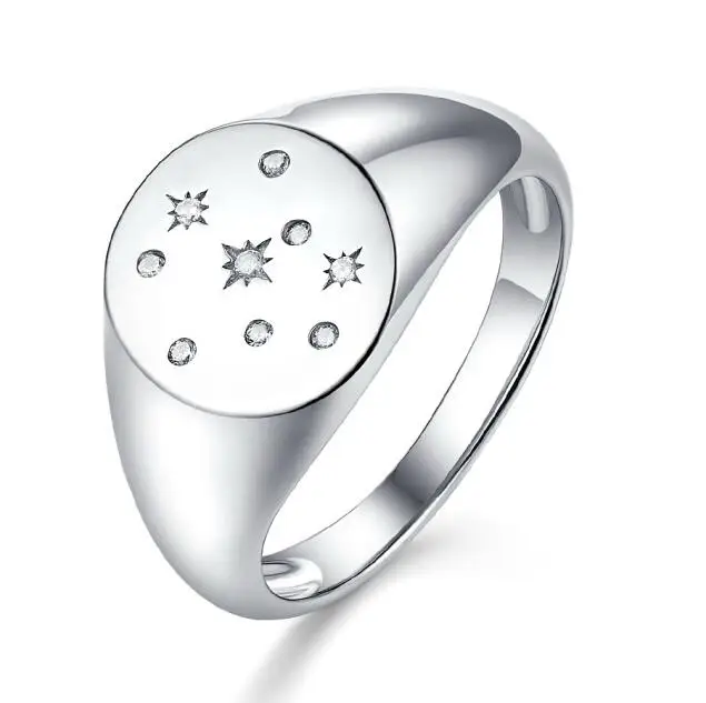 white gold ALLNOEL, новинка, одноцветное 925 пробы Серебряное кольцо для женщин, циркон, бриллиант, S925, печать, белое золото, настоящее золото, 2 цвета, ювелирное изделие - Цвет камня: white gold