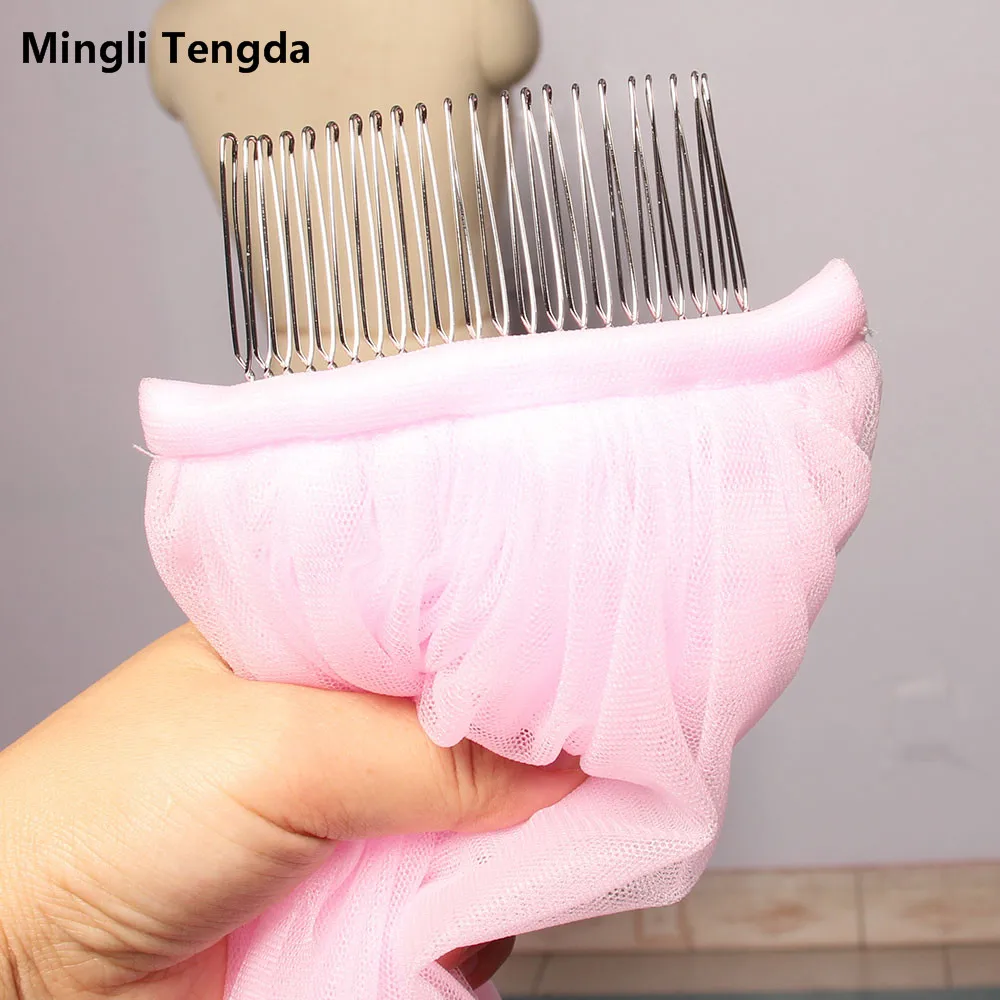 Mingli Tengda 300 см* 150 см небесно-голубая свадебная вуаль с обрезанными краями, двухслойная Соборная Фата невесты с гребнем, элегантные свадебные аксессуары