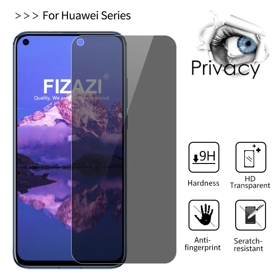 FIZAZI Анти шпион закаленное Стекло для huawei Коврики 20 10 P10 P20 P9 Lite Pro Защитное стекло