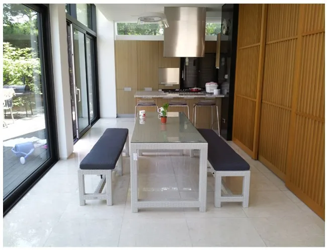 Обеденный стол из ротанга уличная мебель со стульями |