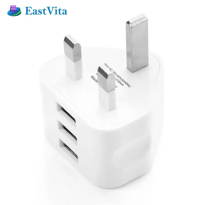 Jeebel UK USB зарядное устройство 2.1A сетевой настенный 3 контактный разъем адаптер с usb