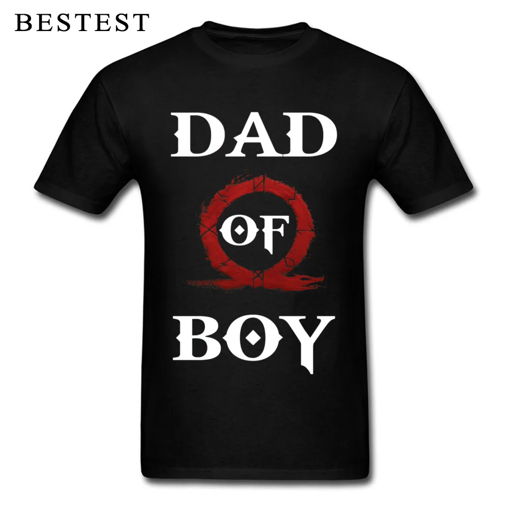 Мужская футболка с надписью Dad Of Boy God черная хлопковая на военную тематику