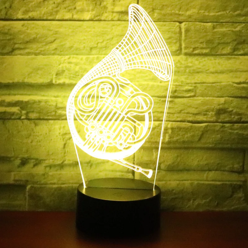 3D LED ночник Sax Музыкальные инструменты саксофон с 7 видов цветов свет для