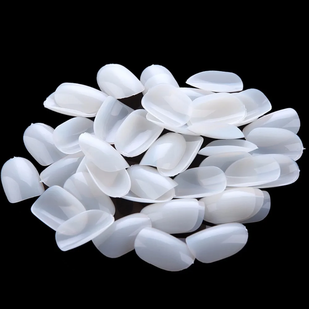 MAKARTT короткие овальные Типсы для ногтей 500 шт. прозрачные натуральные круглые