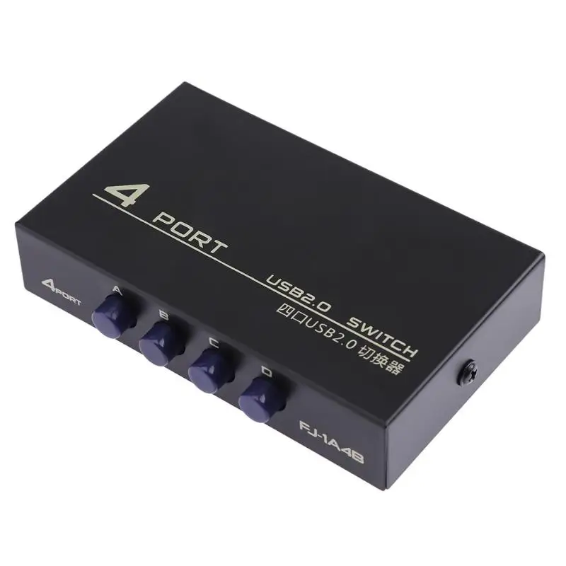 Металлический коммутатор с 4 портами USB 2 0 для ПК принтера|usb switcher|usb selector switchswitcher usb