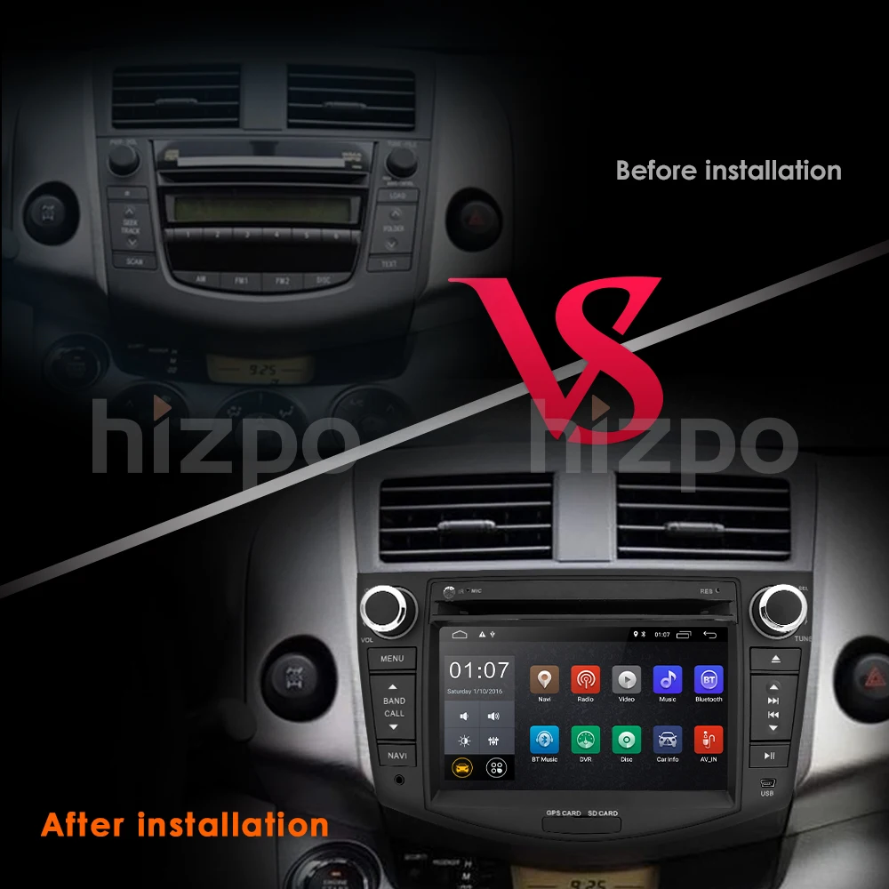 Android 9 0 автомобильный DVD GPS навигация WiFi радио стерео для Toyota Rav4 2006-2012 TPMS DVR RDS DVBT DAB +