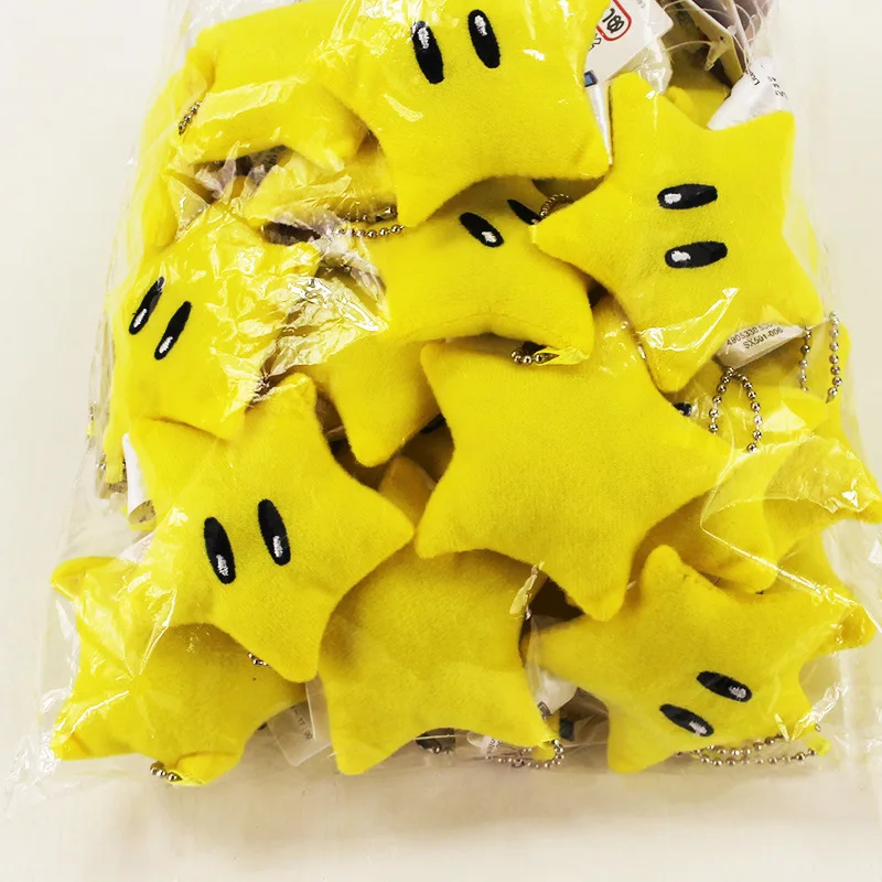 7 см Super Mario Bros Star плюшевые игрушки желтый лума Звездный брелок кукла игрушечные лошадки