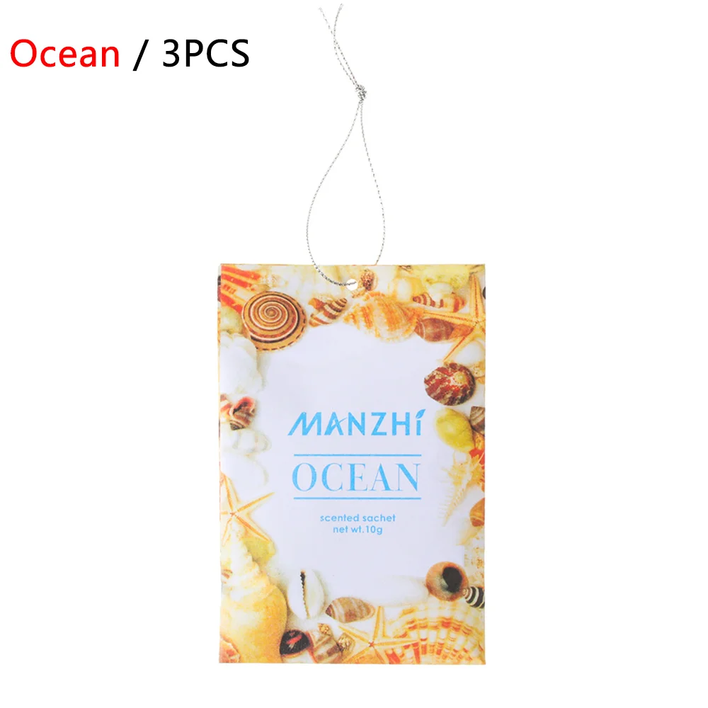 3PCS Ocean 3 Pack Natural Fragrances Hanging Spices Bag Wardrobe Deodorizing Paper Sachets Aromatherapy Bag Cabinet Air Fresheners - Цвет: 3PCS Ocean