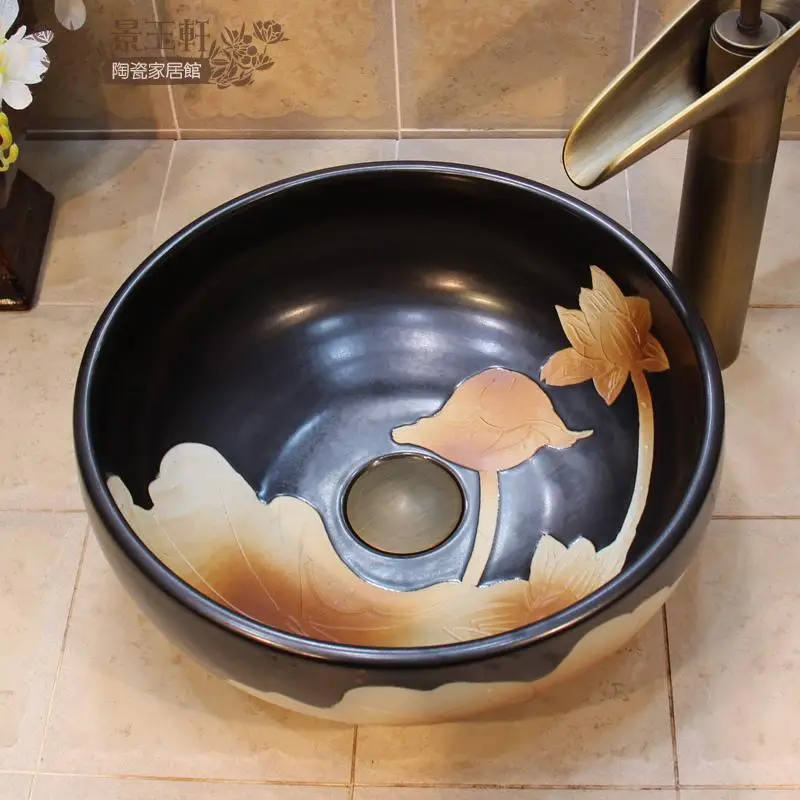 Jingdezhen Ceramic small night charged 35 cm washbasin Counter Basin Artistic |