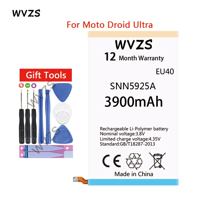 Wvzs 3900 mAh Li Polymer Батарея EU40 для Motorola Droid Maxx Ультра XT1080 MAXX XT1080M батареи|Аккумуляторы