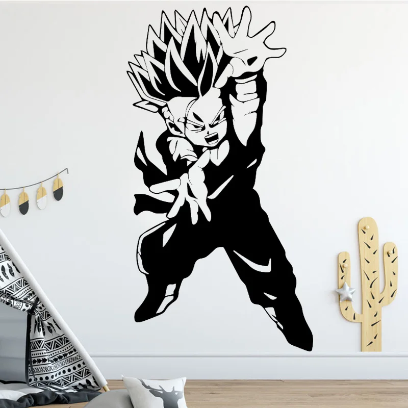 Съемный Goku Супер Saiyan Dragon Ball стикер на стену домашний декор интерьер комнаты