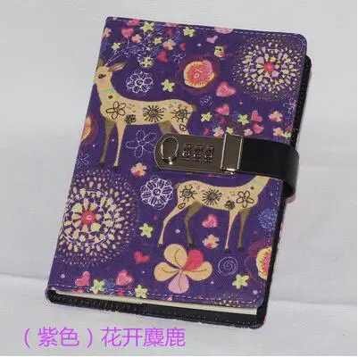 Cloth cover purple Paperboat креативный А5 искусственная кожа Блокировка ноутбука логотип имя на заказ блокноты для записей binder пароль школьные дневники принадлежности - Цвет: Cloth cover purple