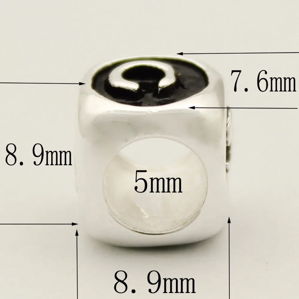 Слайд шарм 2018 в форме кости буквы браслет амулеты первоначальный B Шарм Алфавит