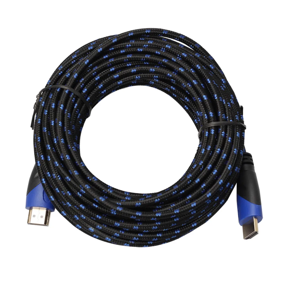 Кабель HDMI с нейлоновой оплеткой 1080P 3D V1.4 Быстрая Скорость 0,5 м 1 м 1,8 м 3 м 5 м 10 м 15 м HDMI код для проектора PS4 HDTV