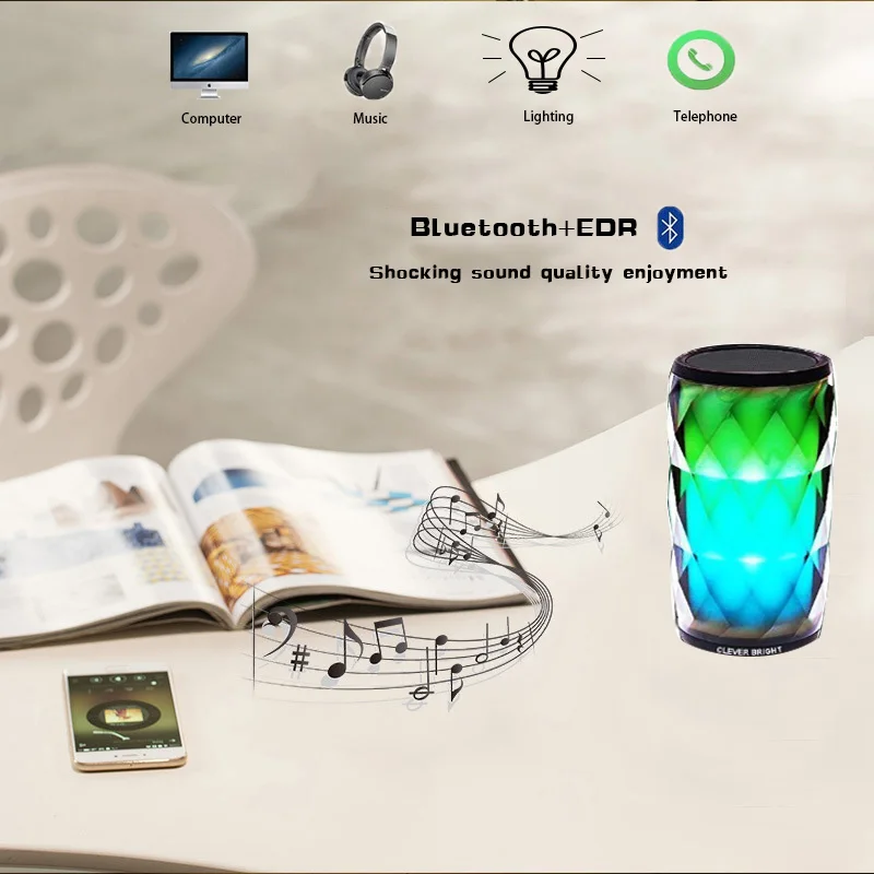 Bluetooth динамик s светодио дный беспроводной светодиодный сенсорный контроль
