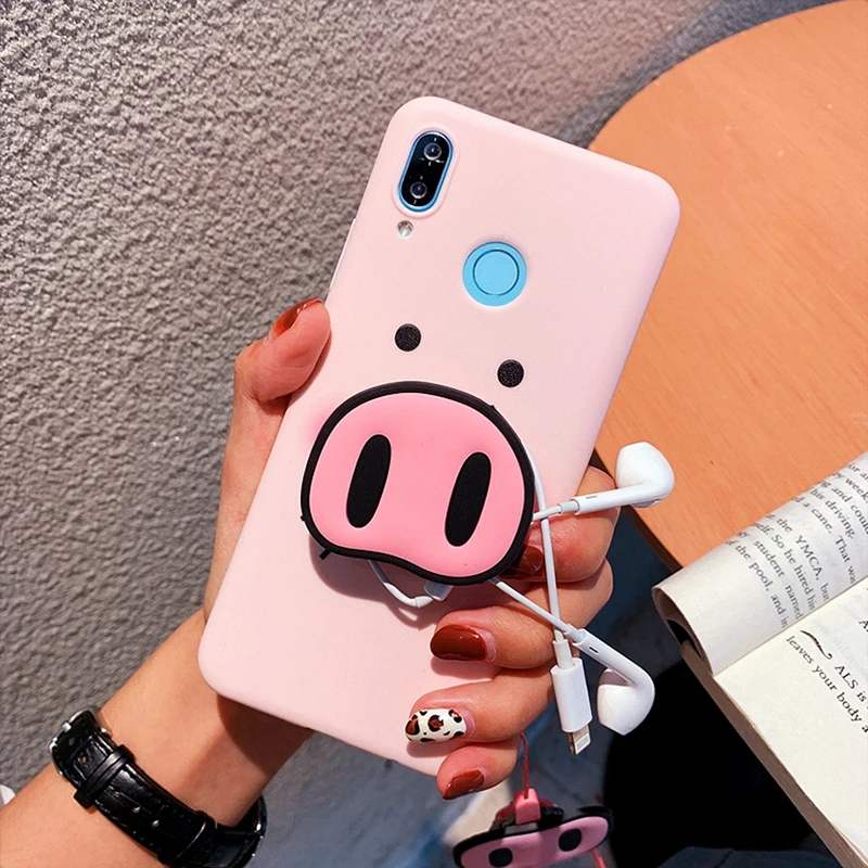 Kzbz Для huawei Y9 P30 P20 P10 Plus Pro Коврики 20 lite Nova 3 3i 4 Honor 9 10 lite 7A 7X 8X Pig Nose мягкий ремешок из искусственной кожи веревка Чехол - Цвет: Kzbz