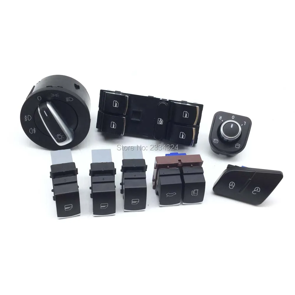 Оконные фары зеркальные задние ворота и переключатель топливного щитка для VW Passat