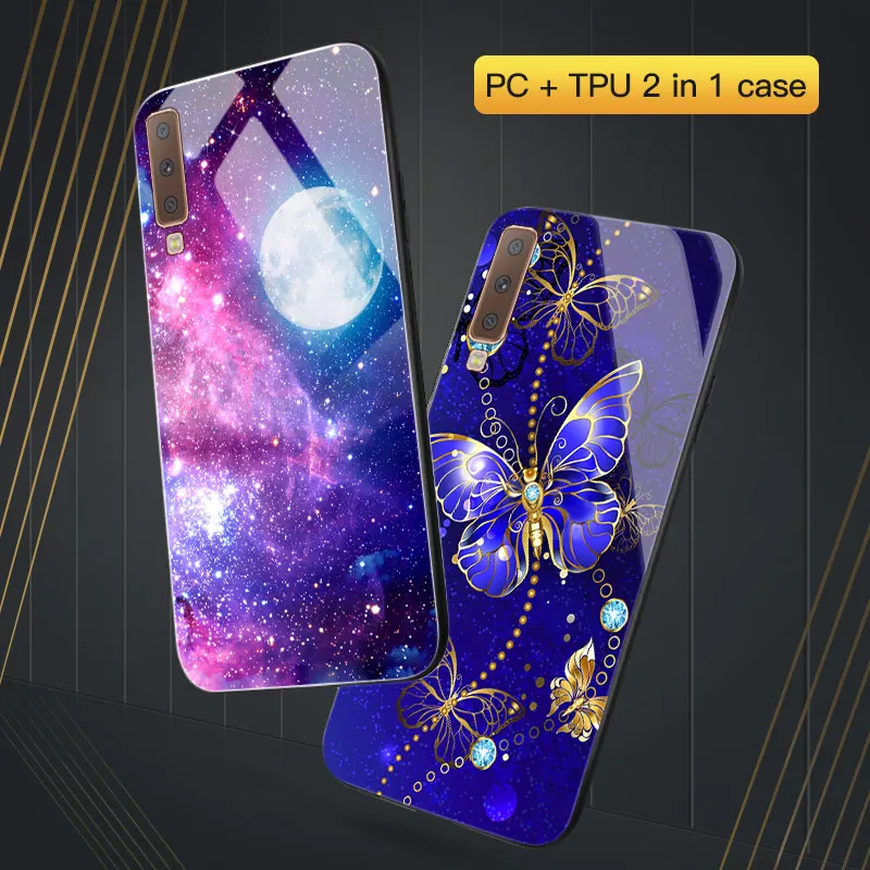 Чехол для Samsung A50 тонкий бампер Galaxy A7 2018 A9 A8 A6 Plus задняя крышка A10 A30 2019 черный ТПУ