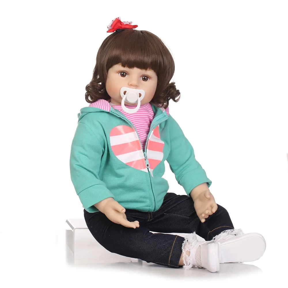 NPK 58 см силиконовые виниловые Детские куклы Reborn очаровательные Куклы reborn bebe