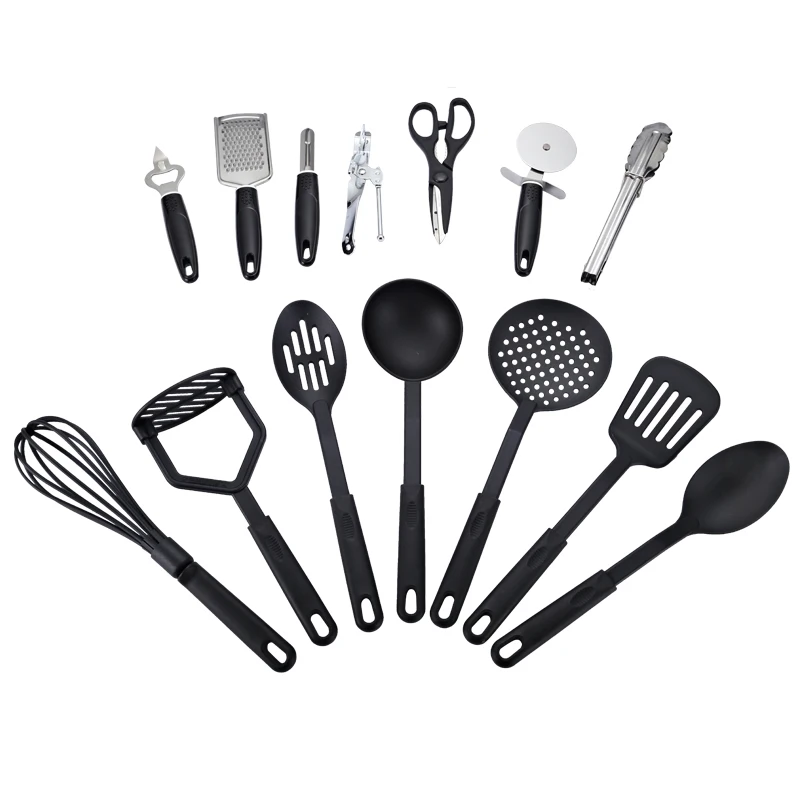 Новинка, 14 шт./лот, масляный спрей Cozinha Cucina,, кухонные инструменты для еды, черный термостойкий набор кухонных принадлежностей, антипригарный