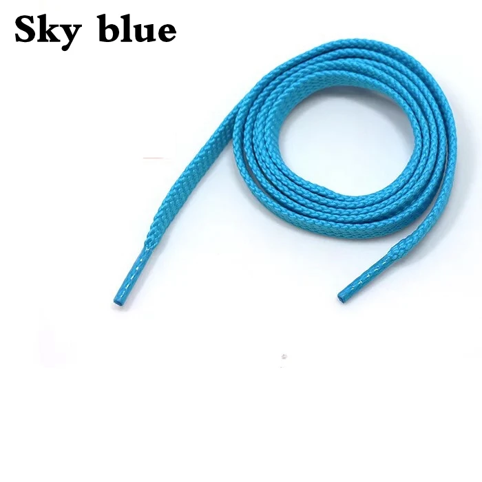 Sky blue 1 пара классических двойных плоских шнурков сплошной цвет полые плетеные кроссовки шнурки для мужчин и женщин шнурки 26 цветов SB1 - Цвет: Sky blue