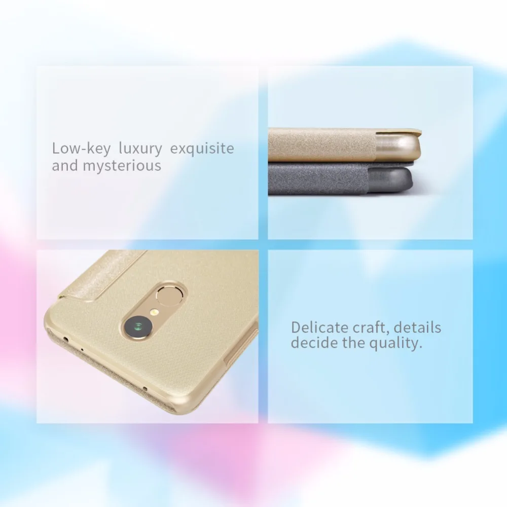 Чехол для Xiaomi redmi 5 plus Nillkin блестящий чехол из искусственной кожи с розничной