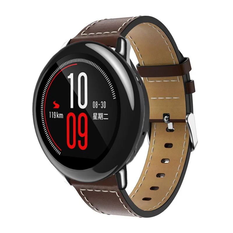 Для оригинальных часов Xiaomi Huami Amazfit pace ремешок из натуральной кожи сменный смарт-ремешок для часов Amazfit GTR 47 мм браслет