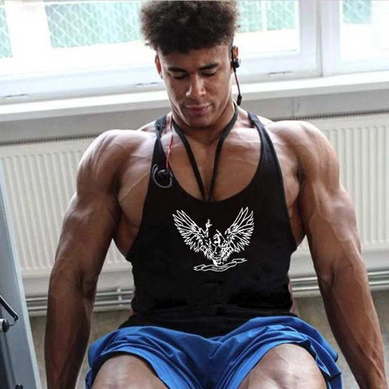 2018 бренды одежды для бодибилдинга хлопок мужчин топ на бретелях мужской жилет