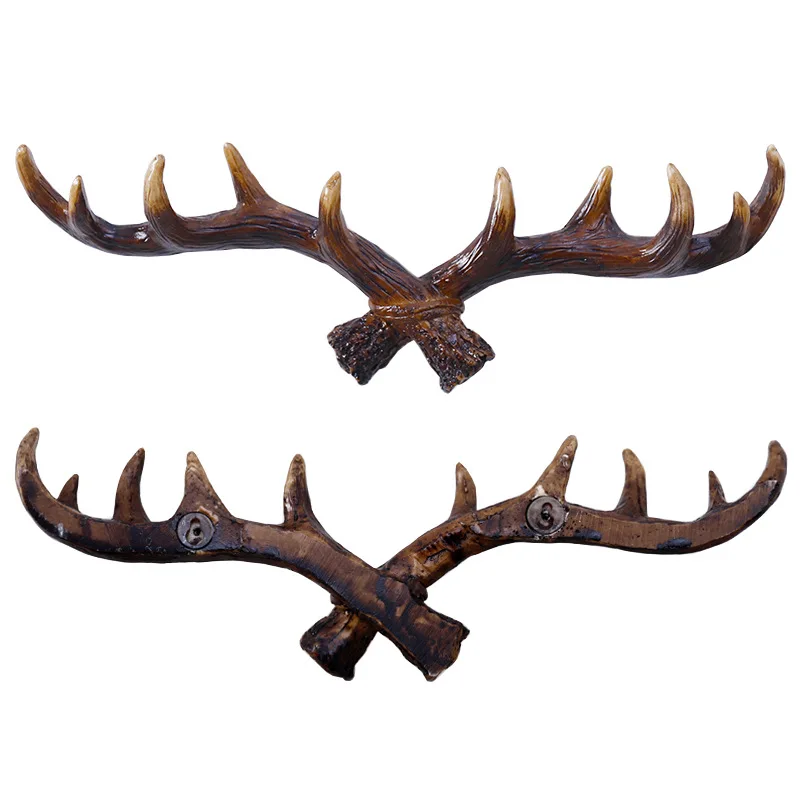 

Creative Wall Decoration Antler Hook American Home Personality Deer Head Wall Hanging Key and Coat Hook