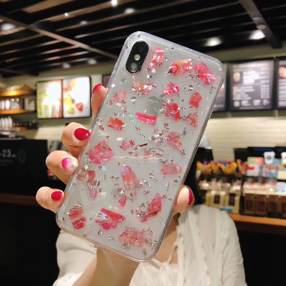 Glitter Phone Case For iPhone 7 8 Plus Dream Shell Pattern Cases X 6 6S Soft TPU Silicone Back Cover |