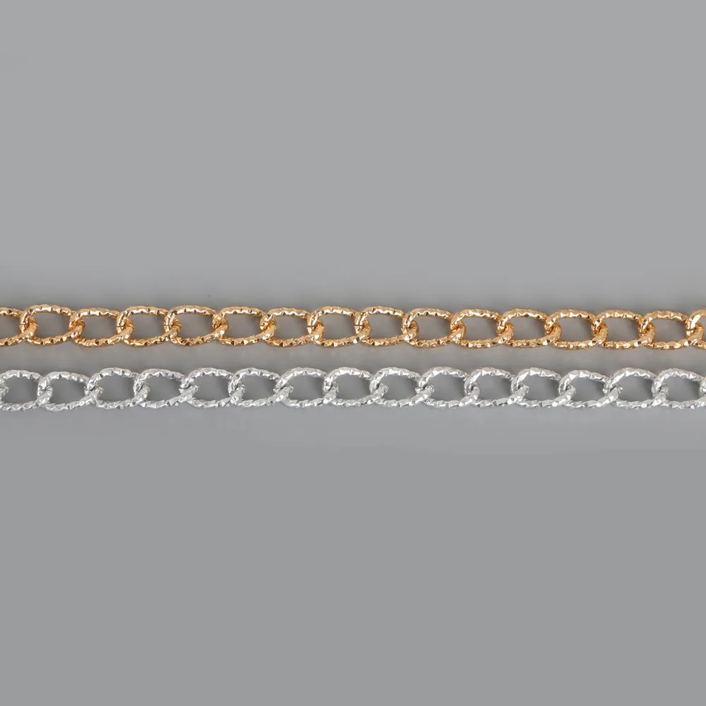 Высококачественная Посеребренная/светло Золотая алюминиевая цепочка 14 Х9 мм 3