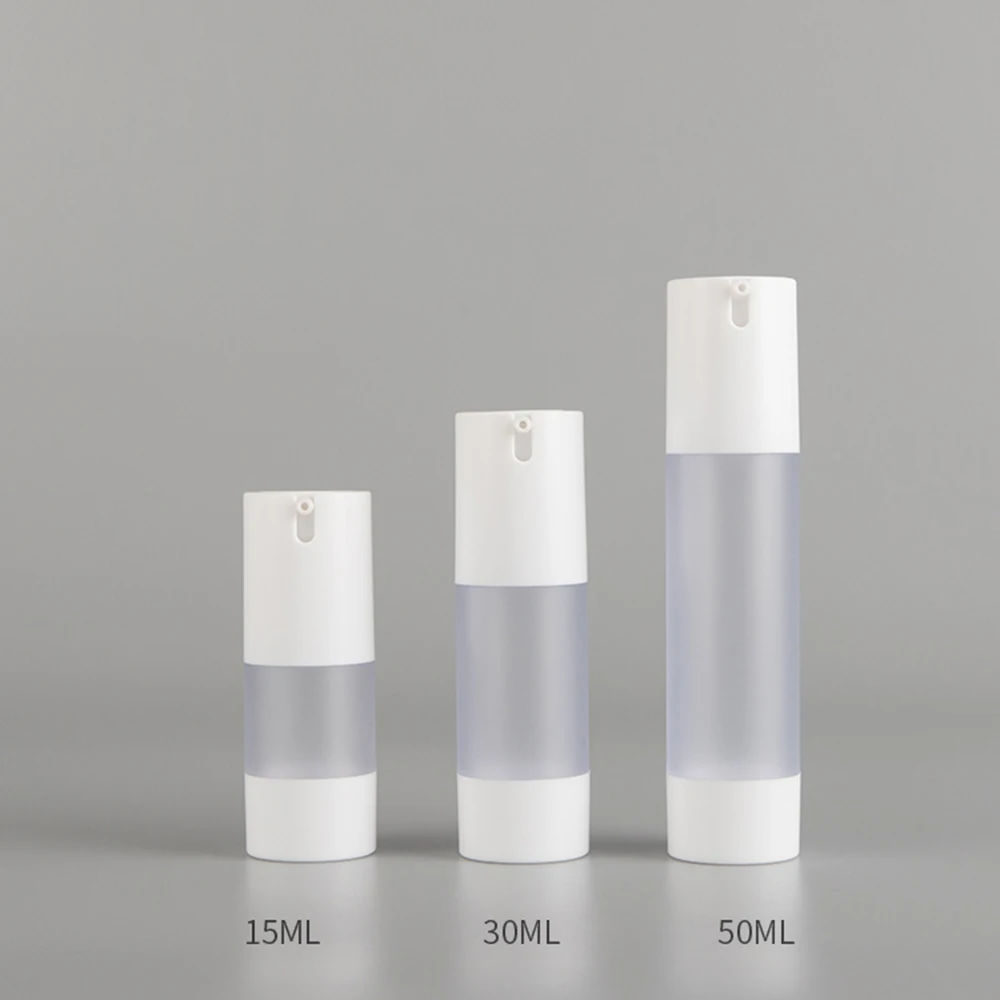 15ml 30ml 50ml Forsted Cclear Airless Lotion Pump Plastic Container,Travel Cosmetic Skin Care Cream Bottle Airless Dispenser