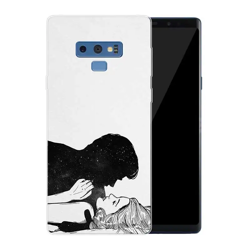 FGHGF Sketch Couple Transparent Soft Print Hull Shell Case For Samsung Galaxy Note 8 9 5 4 3 C5 C7 C8 C9 Cover Coque |