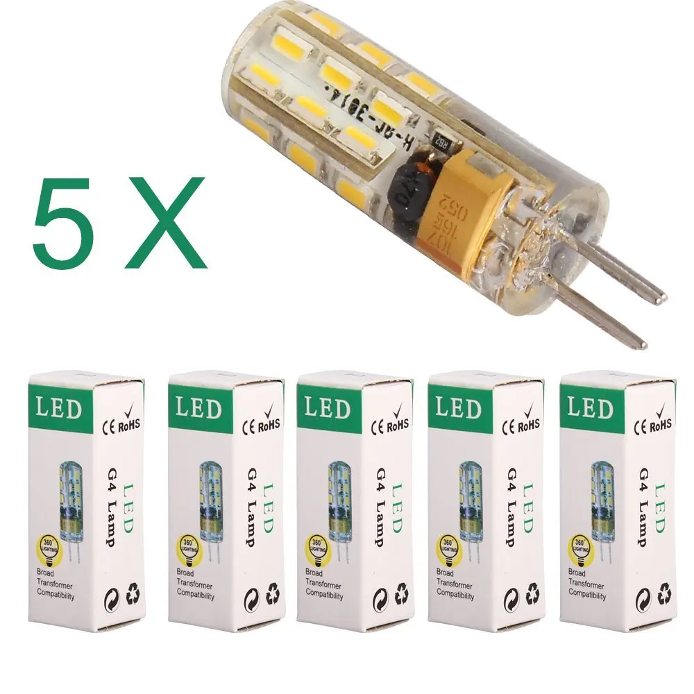 5 шт. G4 1 W 3014 smd 24 130 LM теплый белый/холодный белый кукурузные лампы DC 12 V прожектор