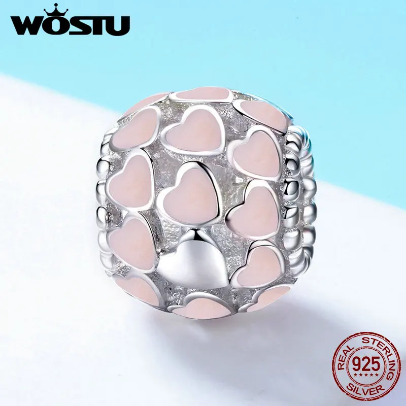 WOSTU 925 пробы серебро True Love/тепла, очаровательный, подрходит к оригиналу браслет из бусин, сделай сам Роскошные ювелирные изделия подарок FIC805
