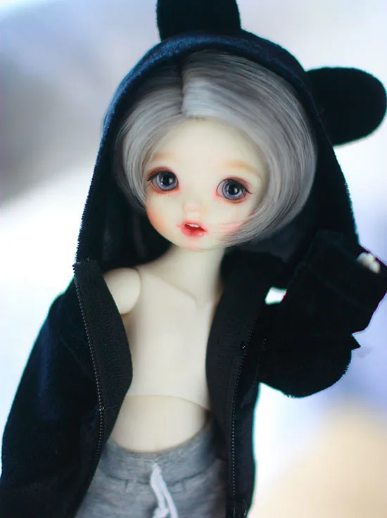 

Victor silver gray color high temperature wire short hair available for 1/6 1/4 1/3 BJD DD SD doll accessories doll wigs
